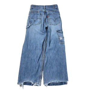 Vintage Y2K Levis Jeans Boys 10 Carpenter Baggy Skate Denim 2000s Youth 24x24 - Picture 1 of 17