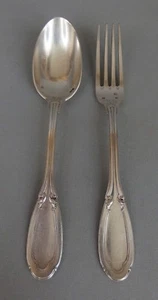 couverts de présentation / exposition catalogue numérotés 59 métal argenté 19ème - Imagen 1 de 1