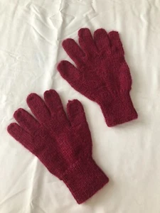 Gants Tricotées en Laine d'Alpaga Bordeaux Femme Bolivie G030 - Imagen 1 de 9