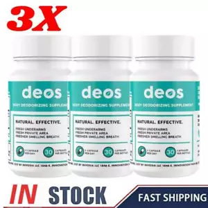 (3X) DEOS Internal Deodorant Supplement –Full Body Deodorizer -(30 Capsules),* - Bild 1 von 6