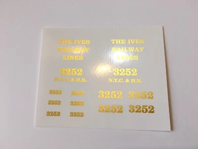 IVES O GAUGE LOCO ENGINE (NOT INCLUDED) 3252 GOLD METALLIC WATER DECALS LOOK! - Image 1 of 4