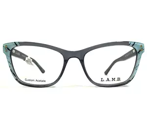 L.A.M.B Eyeglasses Frames LA075 GRY Blue Marble Grey Cat Eye Full Rim 53-17-140 - Picture 1 of 13