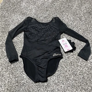 NEW GIRL'S SIZE 5-6 JUSTICE LONG SLEEVE DANCE & GYMNASTICS LEOTARD W/SCRUNCHIE - Picture 1 of 9