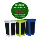 Plastic Pedal Waste Bin Kitchen Recycle Rubbish Bins Office Home Bathroom 50L