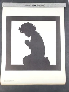 Póster de Colección Años 50 Gedge Harmon Siluetas Estampado Negro Blanco Niño Rezando 17x23 - Imagen 1 de 7