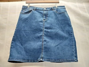 Falda Jaclyn Smith Mujer Damas Talla 14 Informal Denim Descolorida 5 Bolsillos Azul Jeans - Imagen 1 de 17