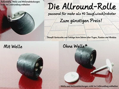Flüsterrolle, Silent-wheel passend für Roborock, Dreame, Xiaomi, iRobot,... - Bild 1 von 4