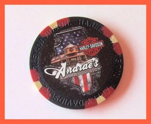 ANDRAE'S ILLINOIS 120TH HARLEY DAVIDSON DEALER POKER CHIP SCHWARZ - Bild 1 von 2