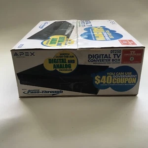 Apex DT250 Digital TV Converter Box w Analog PassThrough w Remote New Sealed - Bild 1 von 6