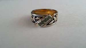 18k HGE Gold Ring with 4 glass gem pieces - Picture 1 of 3