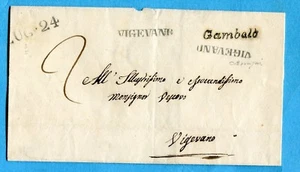 1846 GAMBOLO' corsivo nero ( Vollmeier n.1) + VIGEVANO stampatello nero (306036) - Imagen 1 de 2