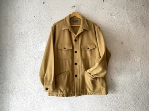 1970s vtg PENDLETON camel WOOL 4-PKT CRUISER JACKET L/XL Mackinaw USA - Picture 1 of 11