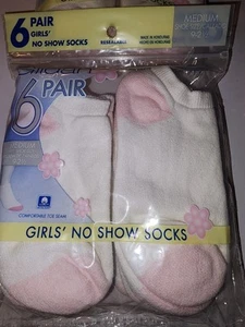 New Gildan 6 Pair Girls Socks No Show Size 9-2.5 - Picture 1 of 6
