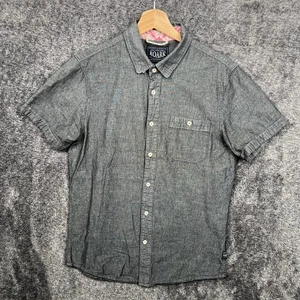 Roark Shirt Men’s Medium Gray Short Sleeve Button Up Stretch Nylon Casual - Picture 1 of 10