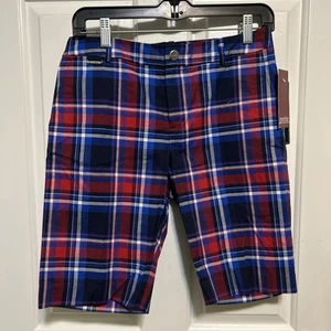 Lauren Ralph Lauren Active rot weiß & blau kariert Größe 2P 10" Schrittlänge neu! - Bild 1 von 7