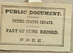 US Senate Record Chamber Free Access Card Part Of Cong. Record - Imagen 1 de 1