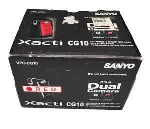 Sanyo VPC-CG10 High Definition Flash Media Camcorder/Camera RED -NEW OPEN BOX - Picture 1 of 15