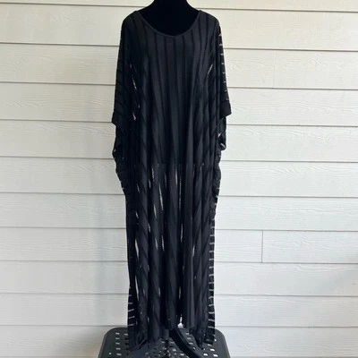 Maxi encubrimiento caftán negro talla única Calvin Klein para mujer Foto 1 de 4