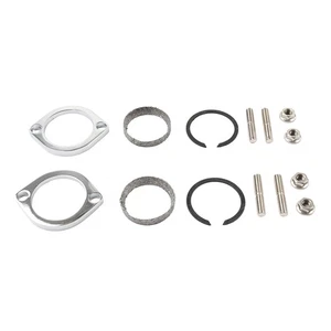 Exhaust Flange Install Kit Pair Flanges Gaskets Nuts Washers For Harley Big Twin - Picture 1 of 6