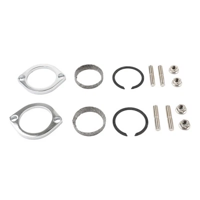 Exhaust Flange Install Kit Pair Flanges Gaskets Nuts Washers For Harley Big Twin - Image 1 of 4