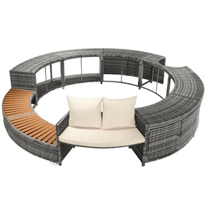 Whirlpool Umrandung Poly Rattan Spa Poolumrandung Poolverkleidung Gartenmöbel - Bild 1 von 12