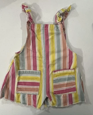 Pantalones Cortos Jessica Simpson Colores Pasteles Rayas Sin Mangas Mameluco Niñas Talla 4T Foto 1 de 4