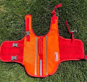 Coleman Dog Flotation Vest Life Jacket Rescue Handle for Dogs Orange Red Small - Picture 1 of 10