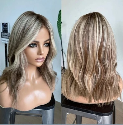 Balayage Ombre Caramel Blonde with Brown 13x4 Lace Front 100% Human Hair Wig - Image 1 of 4