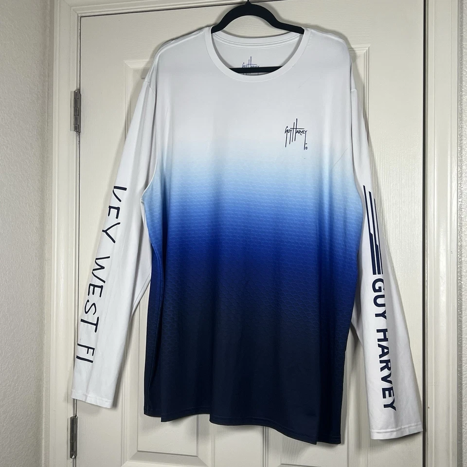 Camisa de pesca Guy Harvey para hombre Ombré Performance Key West FL talla XXL Foto 1 de 4