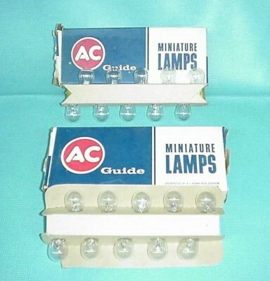 (20) NOS AC GUIDE L1003  MINIATURE LAMP LIGHT 12V BULB GM 1547134 BRASS BASE GM Foto 1 de 4