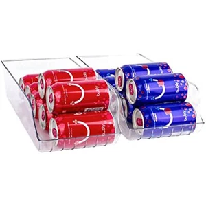Soda Can Organizer - Clear Plastic Storage Dispenser Bin for Refrigerator. Great - Picture 1 of 1