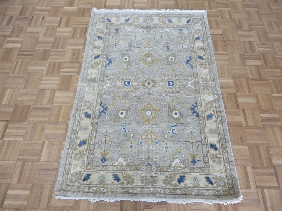 4 x 6 Hand Knotted Light Gray Modern Oushak Oriental Rug G13139 - Image 1 of 4