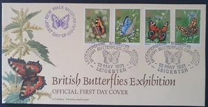 G.B - 1981 British Butterflies Exhibition FDC, New Walk Museum Leicestershire - Picture 1 of 2