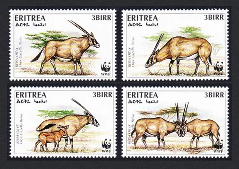 Eritrea WWF Beisa Oryx 4v 1996 MNH SG#319-322 MI#87-90 Sc#261 a-d CV£12 Cover
