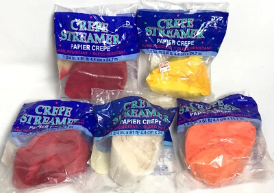 Christmas Crepe Paper Streamers Each Measures 81 Ft (24.7m) Long New Sealed x5 - Image 1 of 4