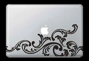Design Floral Vine Computer Sticker Apple Mac Book Air/Pro Dell Laptop Decal Car - Picture 1 of 2