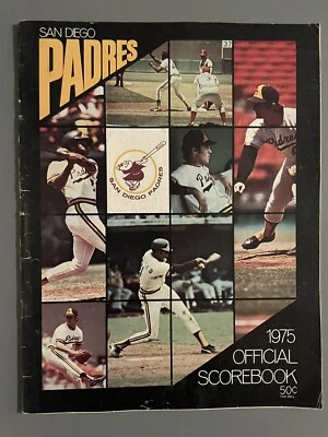 1975 SAN DIEGO PADRES OFFICIAL SCOREBOOK, PROGRAM - MLB BASEBALL  SLAM  DIEGO - Image 1 of 2