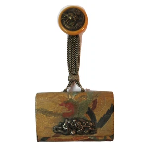 👜 Antigua bolsa de tabaco japonesa monedero dragón Netsuke👝 - Imagen 1 de 14