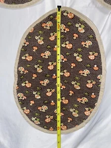 Vintage Mushroom FLower Double Sided Fabric Placements Set of 3 - Picture 1 of 4
