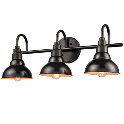 Farmhouse Bath Vanity Wall Light 3-Light Barn Sconces Lighting Oil Rubbed Bronze - Image 1 of 4