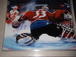 COLORADO AVALANCHE PATRICK ROY SIGNIERT KICKSAVE VS DETROIT 16X20 - Bild 1 von 1