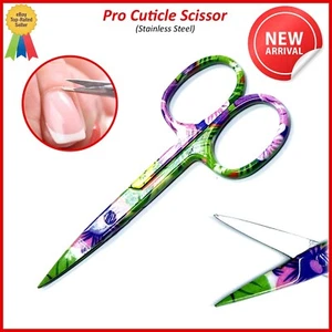 Cuticle Beauty Small Scissor Manicure Toe Nail Scissor Beautiful Flower Printing - Picture 1 of 3