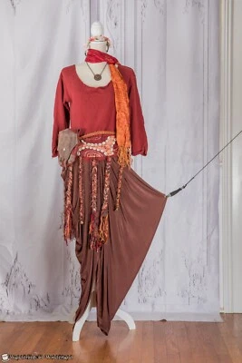 Orange Festival Outfit Medium Fairy Boho Hippie Costume Fae Renaissance Faire - Image 1 of 4