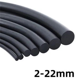 2-22mm Black NBR Nitrile Rubber Solid Sealing Strip Rod Round Bar Oil-resistant - Bild 1 von 6