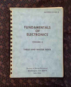 FUNDAMENTALS OF ELECTRONICS Band 8 Tabellen und Master Index - Bureau of Naval Per - Bild 1 von 6