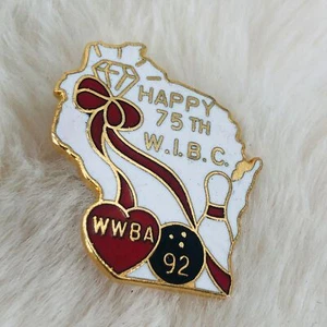 Prendedor de colección para mujeres Bowling Congress WIBC Award Wisconsin 75 aniversario - Imagen 1 de 2