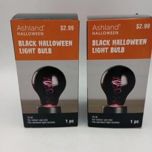 2x Ashland Halloween Black Light Bulb 75 watt Fits Standard Light Sockets Indoor - Picture 1 of 4