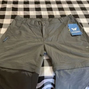 * WHITE SIERRA POINT CONVERTIBLE SHORTS PANTS TEFLON WATER REPEL UPF 30 Zip Off - Picture 1 of 15