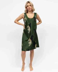 Cyberjammies Cotton Leopard Nightdress Deep Olive Green Sizes : 10 14 - Picture 1 of 6