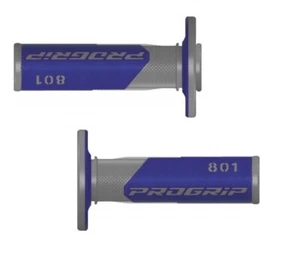 Pro Grip 801 Hybrid Duo-Density Cross Grips Off Road Motocross Gray/Blue - Picture 1 of 1